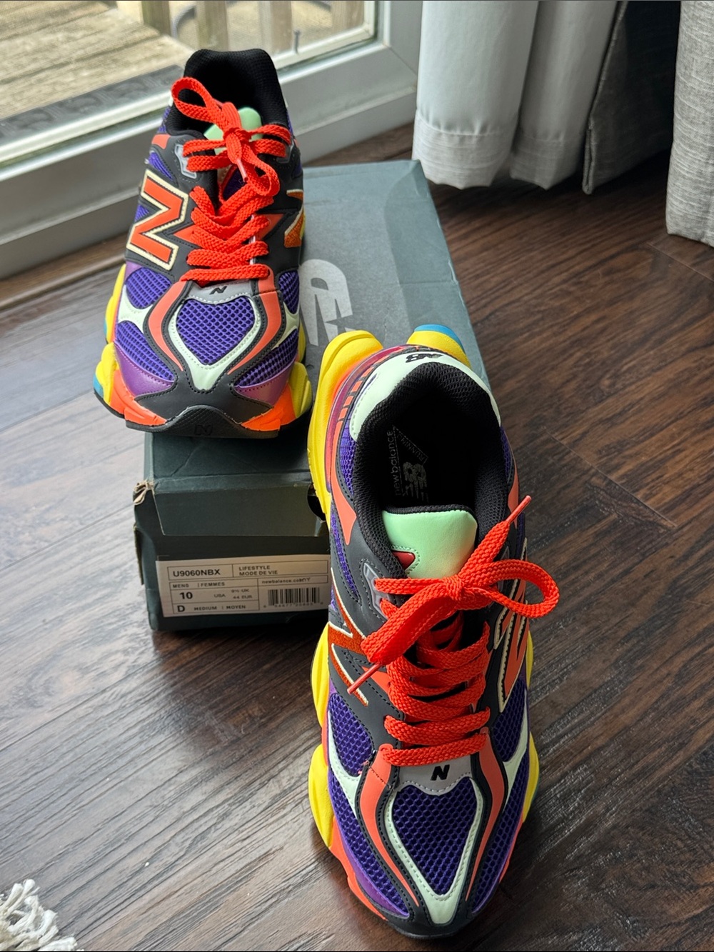 New Balance Purple, Red & Yellow Men’s Athletic Sneakers - Picture 2 of 14